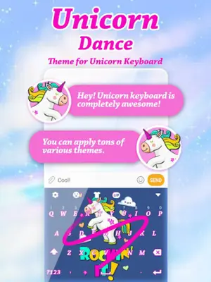 Unicorn Dance Free Keyboard Theme android App screenshot 2